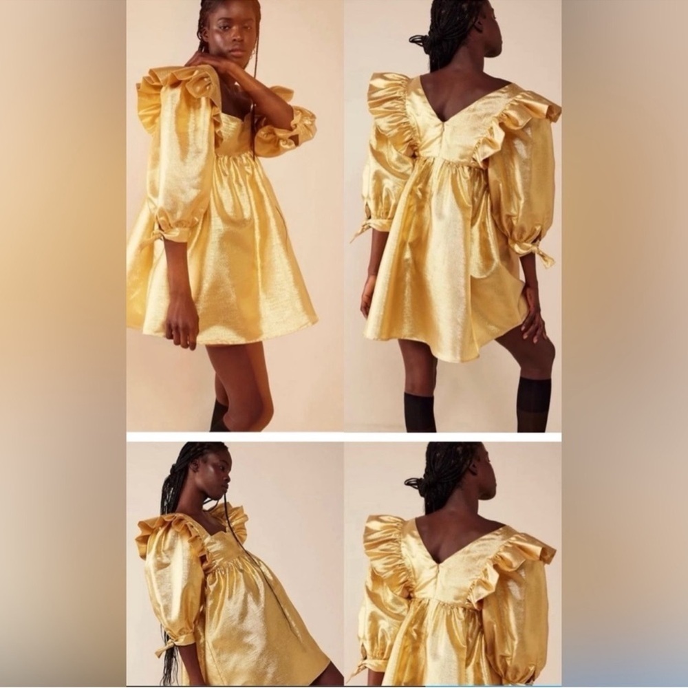 Selva Negra atomo dress in azteca gold